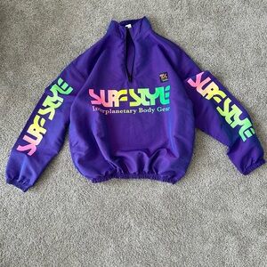 VTG 80s Surf Style 1/4 Zip Pullover Windbreaker Iridescent Retro Outdoor Sport